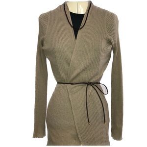 Banana Republic Light Knit Wrap With Leather Belt